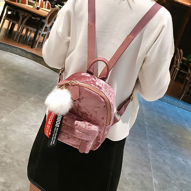 Beautiful Mini Velvet Backpack - 60% Off Today