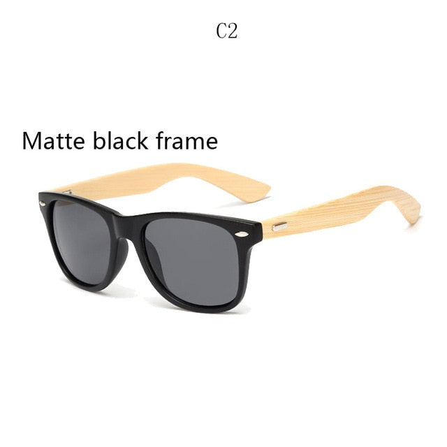 Retro Bamboo Wood Stylish Sunglasses - 60% Off Today