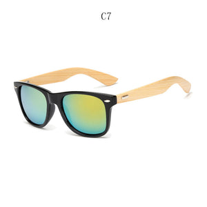 Retro Bamboo Wood Stylish Sunglasses - 60% Off Today