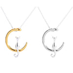 Beautiful Cat & Moon Necklace - Free Today